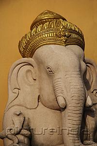 PictureIndia - Elephant God, Ganesh with gold turban.