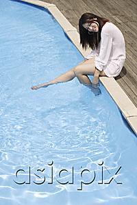 AsiaPix - Young woman having fun by pool