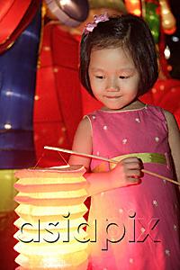 AsiaPix - Little girl holding Chinese lantern
