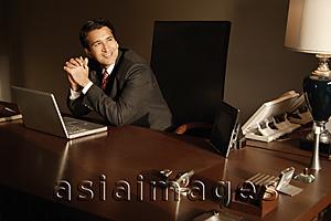 Asia Images Group - businessman on laptop computer
