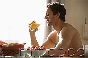 Mind Body Soul - Profile of young man drinking juice