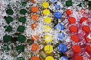 AsiaPix - Colorful juice bottles covered in ice
