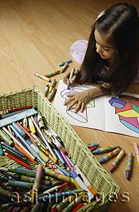 Asia Images Group - Little girl coloring
