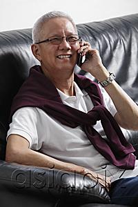 AsiaPix - older man talking on phone and smiling