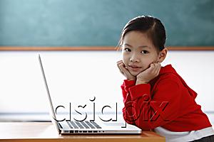 AsiaPix - Young Chinese girl with laptop