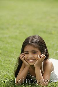 Asia Images Group - little girl on grass