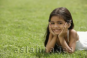 Asia Images Group - little girl on grass