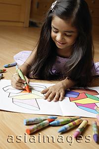 Asia Images Group - girl coloring