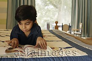 Asia Images Group - little boy reading book