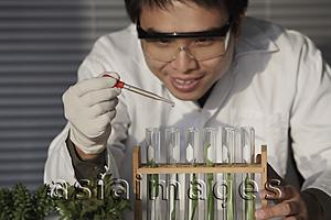 Asia Images Group - Scientist testing plants in test tube
