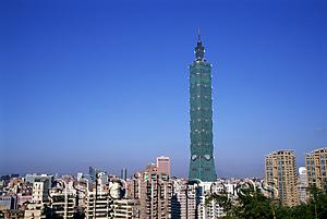 Asia Images Group - Taiwan,Taipei,City Skyline and Taipei 101 Skyscraper (1667 feet)