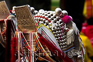Asia Images Group - Thailand,Golden Triangle,Chiang Mai,Detail of Aka Headwear