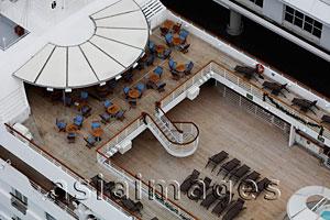 Asia Images Group - Arial view of a yacht with deck chairs