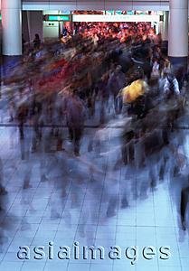 Asia Images Group - Japan, Tokyo, Shibuya, rush hour in modern shopping complex, incl. station