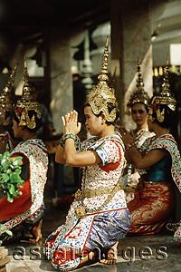 Asia Images Group - Thailand, Bangkok, Erawan Shrine, Traditional Thai dancers in full costume.