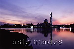 Asia Images Group - Malaysia, Kuala Terengganu, Twilight at Tengku Zaharah Mosque.