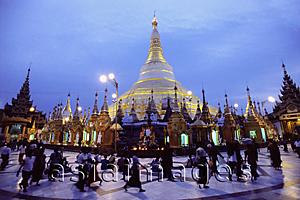 Asia Images Group - Myanmar (Burma), Yangon (Rangoon) Monks at the Shwedagon Pagoda.
