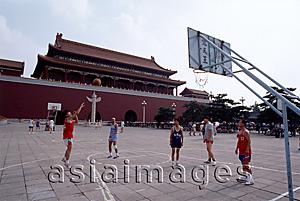 Asia Images Group - China, Beijing, basketball court next to Forbidden City