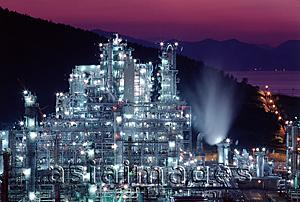 Asia Images Group - Korea, refinery, illuminated