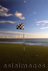 Asia Images Group - Indonesia, Bali, Tanah Lot, 13th green towards Indian Ocean Nirwana Bali Golf Club. (grainy)