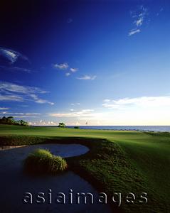 Asia Images Group - Indonesia, Bali, Tanah Lot, 14th green towards Indian Ocean Nirwana Bali Golf Club. (grainy)