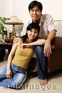 Asia Images Group - Couple at home, portrait