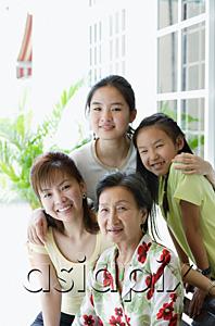 AsiaPix - Family of females looking at camera, smiling