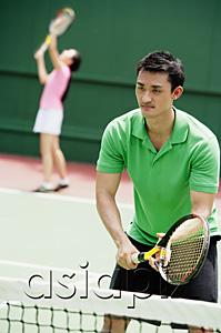 AsiaPix - Couple playing tennis, mixed doubles