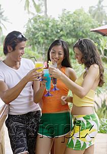 AsiaPix - Young adults with drinks, toasting
