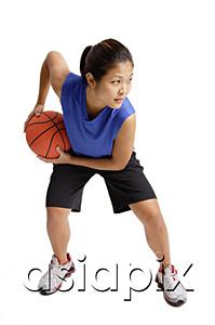 AsiaPix - Young woman playing basketball
