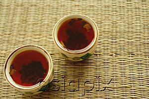 AsiaPix - Two cups of Chinese Tea, high angle view