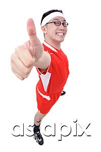 AsiaPix - Man in soccer uniform making thumbs up sign