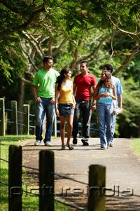 PictureIndia - Group of young adults walking in park