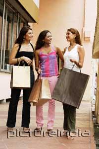 PictureIndia - Women carrying shopping bags, standing side by side