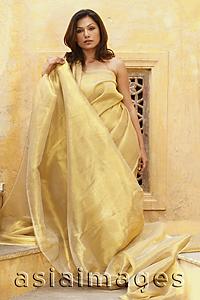 Asia Images Group - woman in gold sari