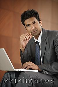 Asia Images Group - businessman with laptop computer