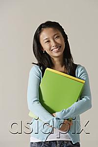 AsiaPix - young woman holding folder