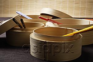 AsiaPix - bamboo steamers with chop sticks