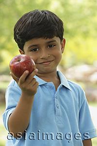 Asia Images Group - little boy with red apple