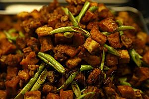 AsiaPix - Tempeh and tofu with string beans. Malay food