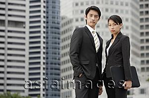 Asia Images Group - Portrait of colleagues in front of buildings
