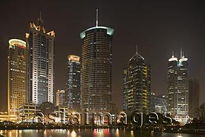 Asia Images Group - Skyscrapers in Liujiazui at night, Pudong, Shanghai, China