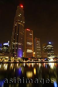 Asia Images Group - Night shot of Boat Quay, Singapore