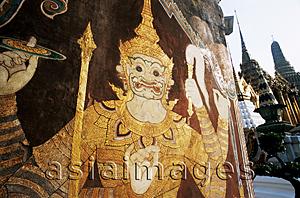 Asia Images Group - Thailand,Bangkok,Wat Phra Kaeo,Grand Palace,Ramayana Epic Painting