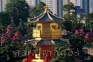Asia Images Group - China,Hong Kong,Diamond Hill,Nan Lian Garden,Pavilion of Absolute Perfection on Lotus Pond