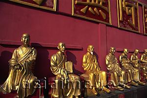 Asia Images Group - China,Hong Kong,New Territories,Sha Tin,Buddha Statues in theTen Thousand Buddha Monastery,This monastery has over 12,800 Buddha Statues,