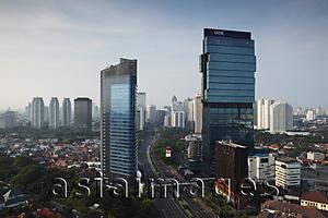 Asia Images Group - Skyline of skyscrapers along Jalan Jend Sudirman, Jakarta, Indonesia