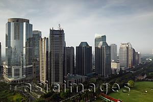 Asia Images Group - Skyscrapers along Jalan Jend Sudirman-Senayan, including Jakarta stock exchange building