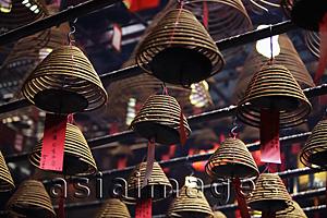 Asia Images Group - Incense coils hanging from ceiling. Man Mo Temple, Hong Kong