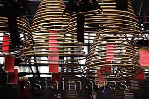 Asia Images Group - incense coils hanging from ceiling. Man Mo Temple, Hong Kong